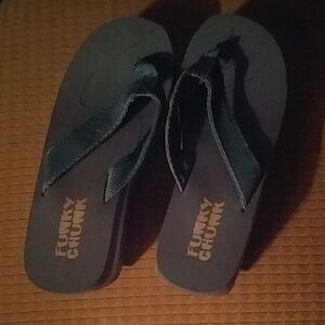 Funky Chunk Light Blue Thick Flip Flops Sandals Size 8 Women Girls Lady's Ladies